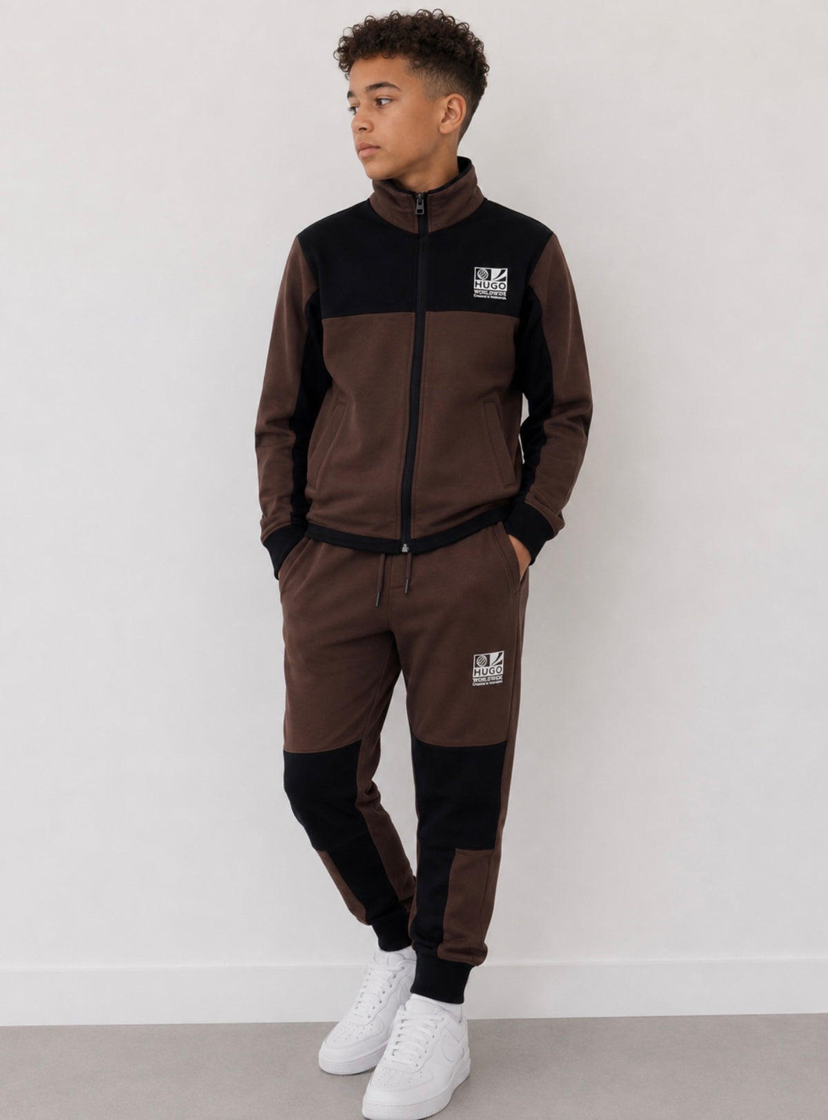HUGO BOYS BROWN TRACKSUIT G01232/G01208