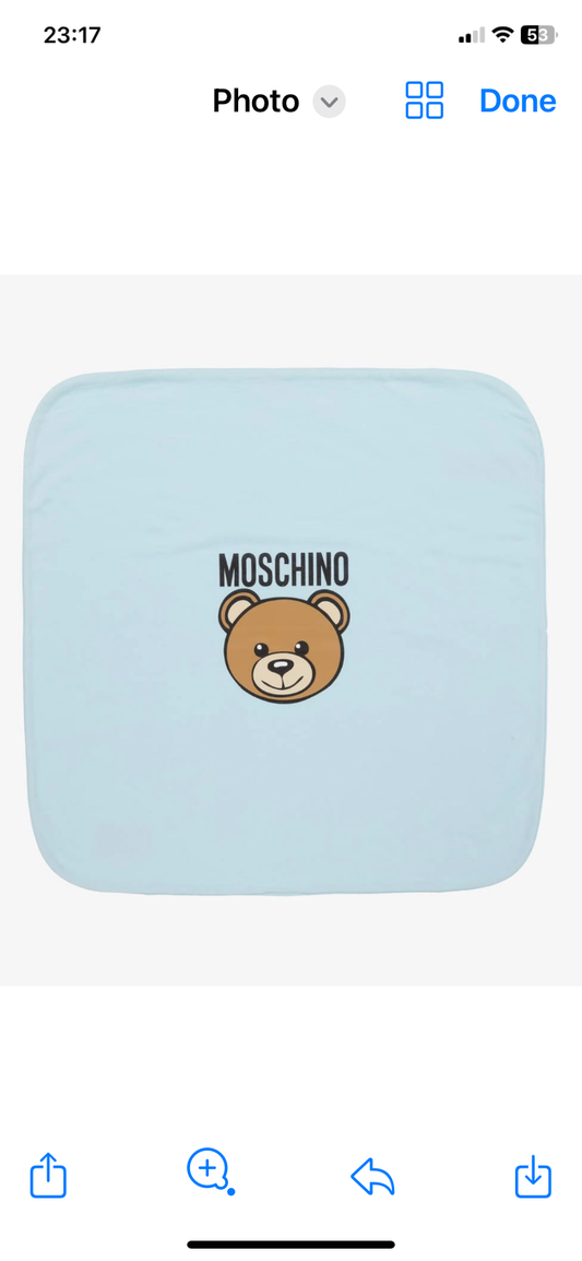 MOSCHINO BLUE BABY BLANKETS MUB00J