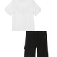 MOSCHINO BOYS BLACK & WHITE SHORTS SET HUM05M/HUQ02O