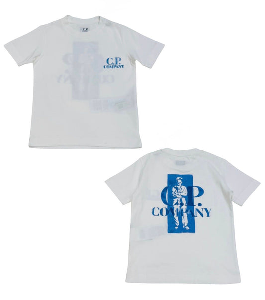 C.P.COMPANY BOYS WHITE T SHIRT C9M00L