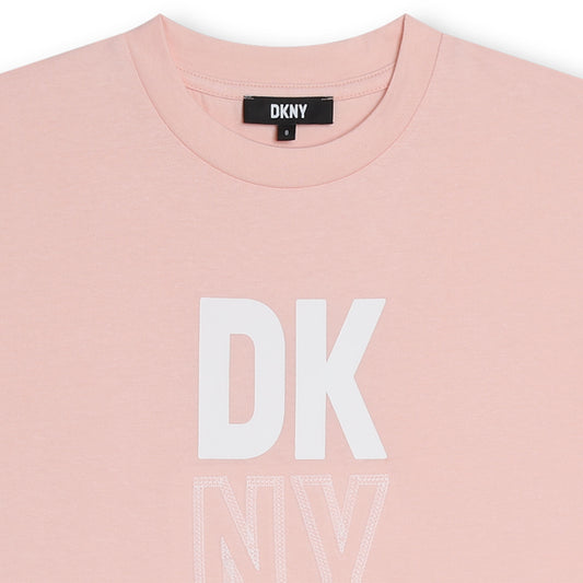 DKNY GIRLS PINK T SHIRT DRESS