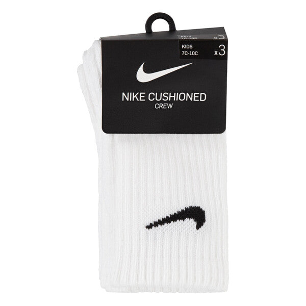 NIKE 3PK CREW WHITE SOCKS RN0027