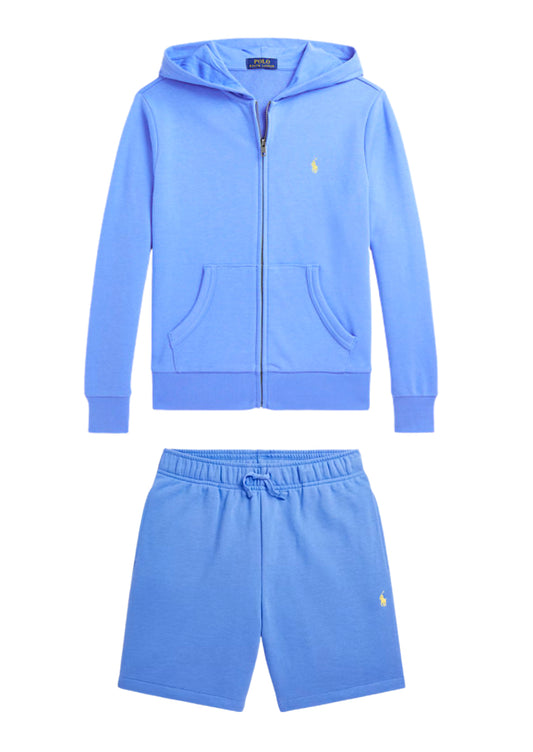 RALPH LAUREN BLUE ZIP UP SHORT SET 964134