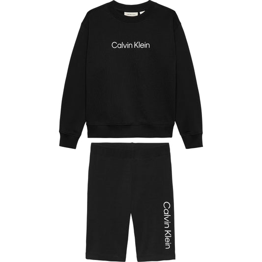 CALVIN KLEIN BLACK GIRLS CYCLE SHORTS SET 0705