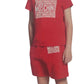 MOSCHINO RED SHORTS SET H6M04K-HUQ028