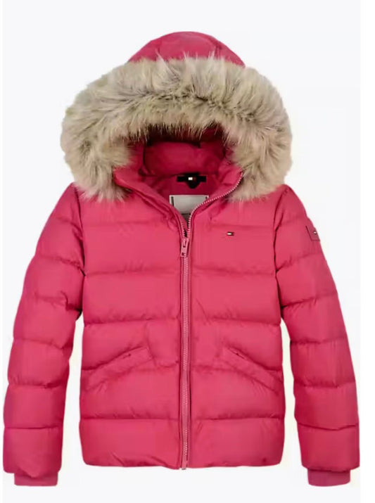 TOMMY HILFIGER GIRLS PINK PUFFER