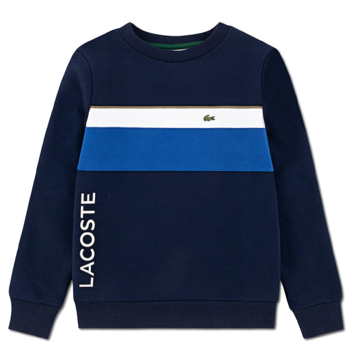 LACOSTE COLOUR BLOCK NAVY SWEATSHIRT SJ0933