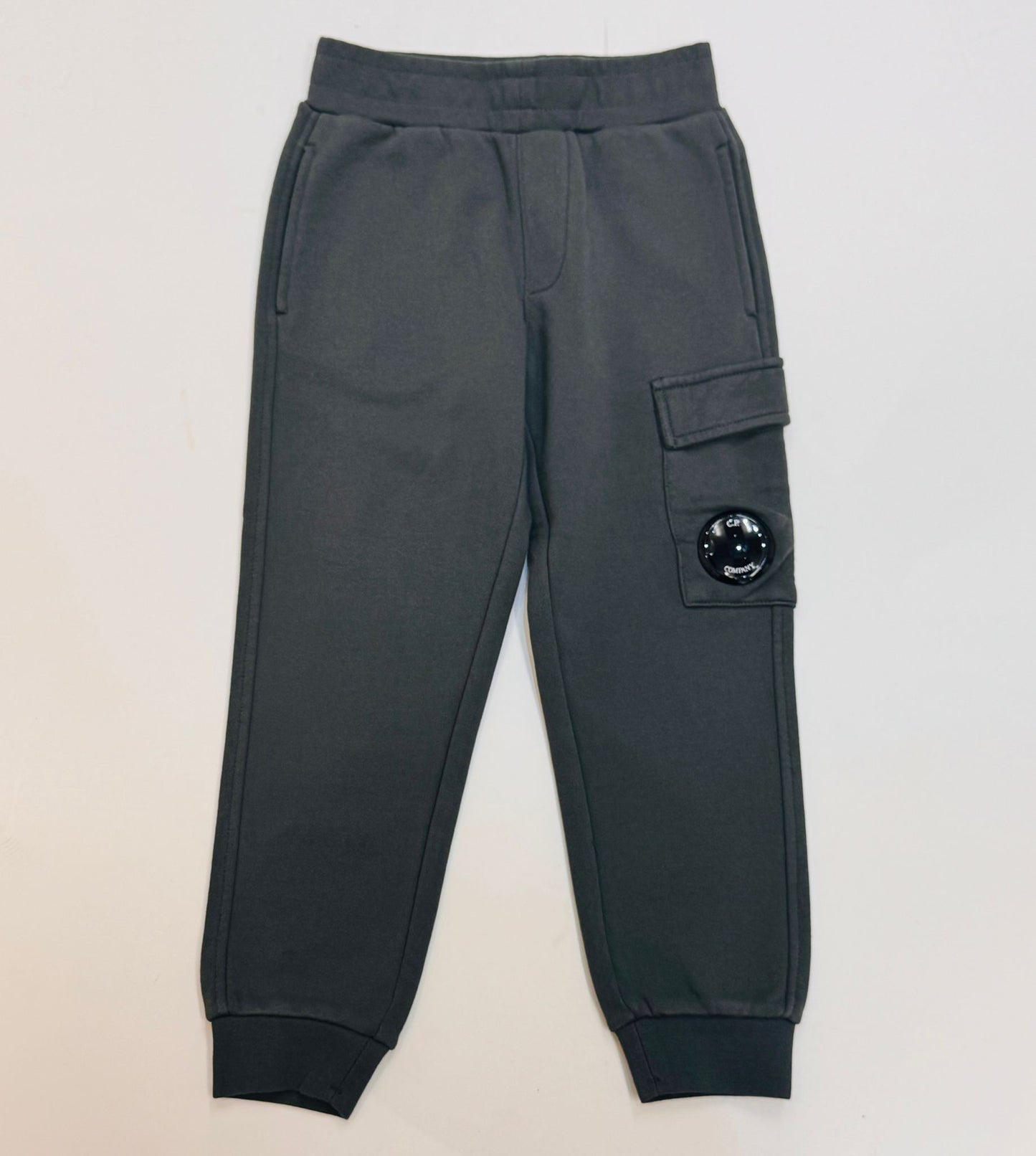 C.P.COMPANY BOYS DARK GREY JOGGING BOTTOMS COP002