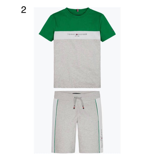 Tommy Hilfiger Green & Grey Shorts Set