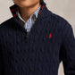 RALPH LAUREN NAVY CABLE KNIT ZIP PULLOVER 68894017