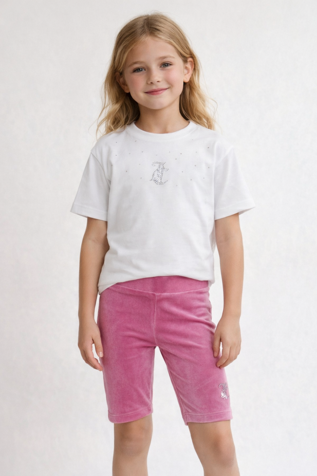 JUICY COUTURE PINKY LILAC CHIFFON T SHIRT/CYCLE SHORT SET JBX6510