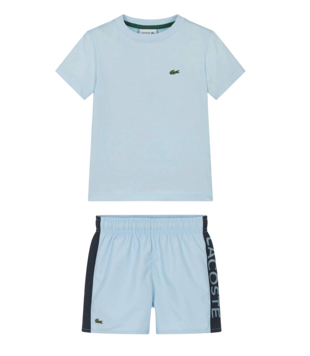 LACOSTE SKY BLUE T SHIRT/SHORTS SET TJ1122/MJ8447