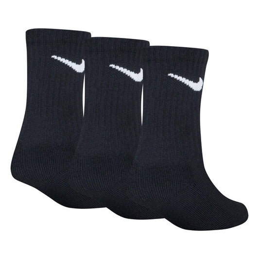 NIKE 3PK BLACK CREW SOCKS RN0027