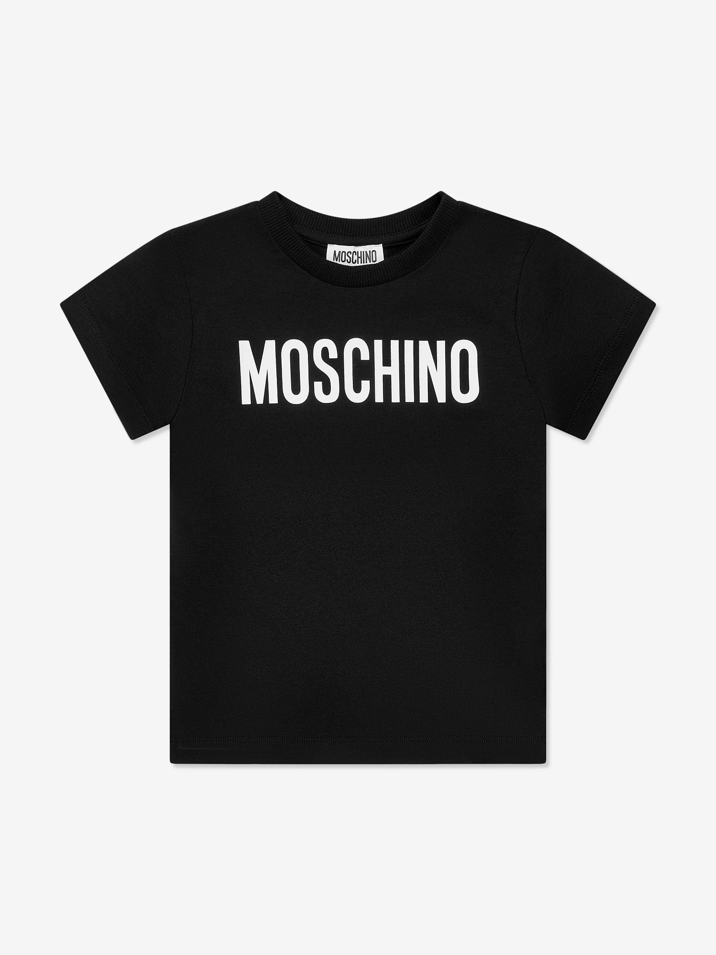 MOSCHINO KIDS BLACK T SHIRT HUM05C