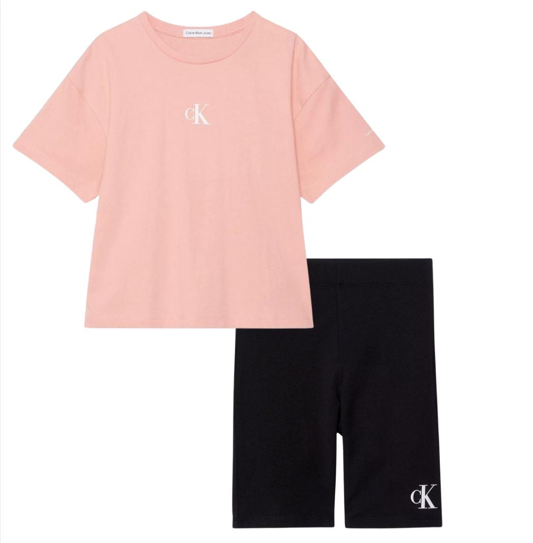 CALVIN KLEIN GIRLS CYCLE SHORTS SET