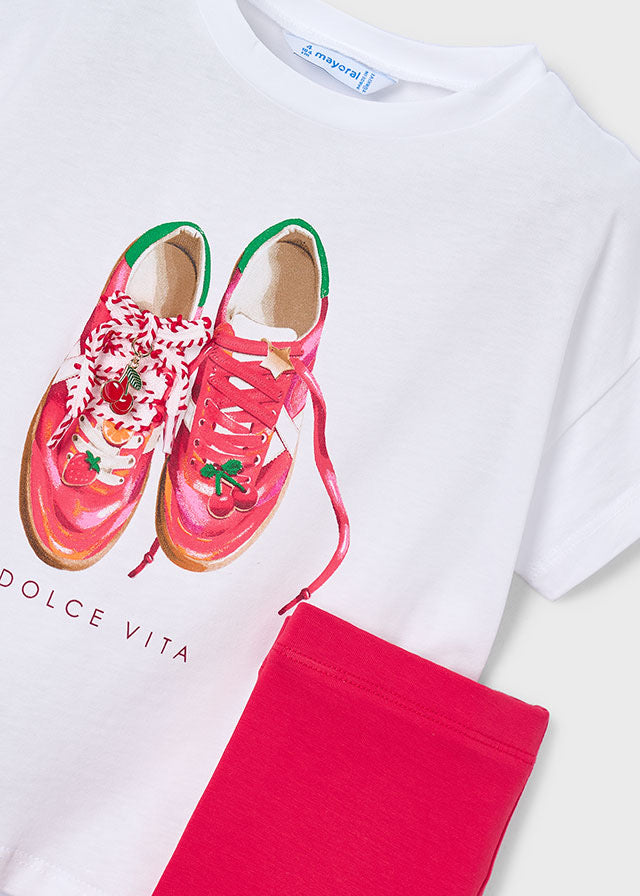 MAYORAL GIRL CYCLE SHORT & T SHIRT SET 3.731