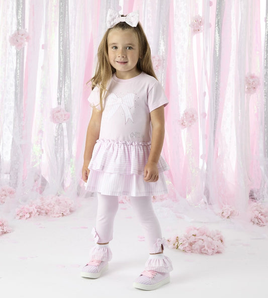 A DEE HEAVENLY HYDRANGEA CECELIA PINK SEERSUCKER FRILL LEGGING SET 1508 - PINK BLOSSOM