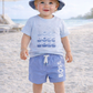 BOSS BABY/TODDLER REPEAT LOGO PALE BLUE T SHIRT J52889 ***Shorts and bucket hat sold separately ***