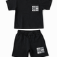 MOSCHINO BOYS  BLACK T SHIRT/SHORTS SET HMG00R