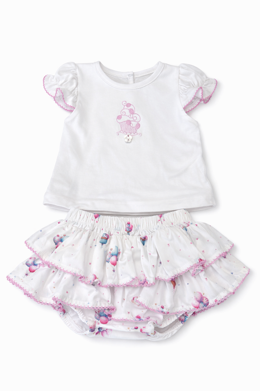 DEOLINDA BABY GIRL TODDLER CUPCAKE BLOOMERS SET