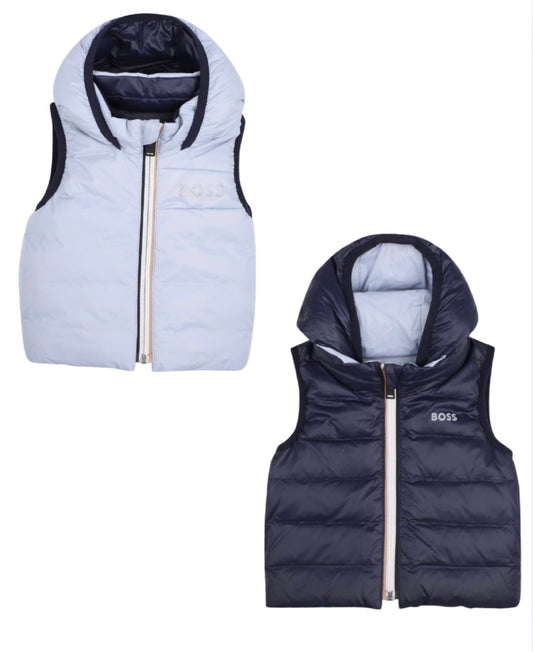 BOSS BABY/TODDLER BLUE REVERSIBLE BODYWARMER/GILET J53506