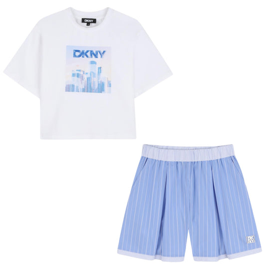 DKNY GIRLS SHORT & T SHIRT SET D62621/D62589