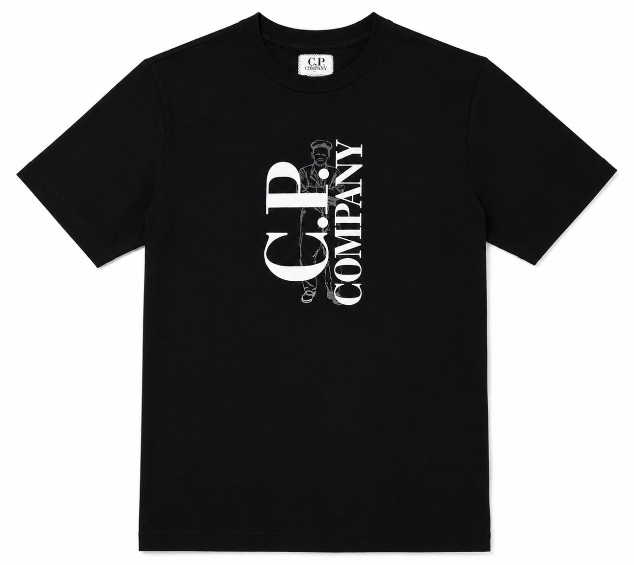 C.P. COMPANY LOGO TEE IN BLACK CMM00V