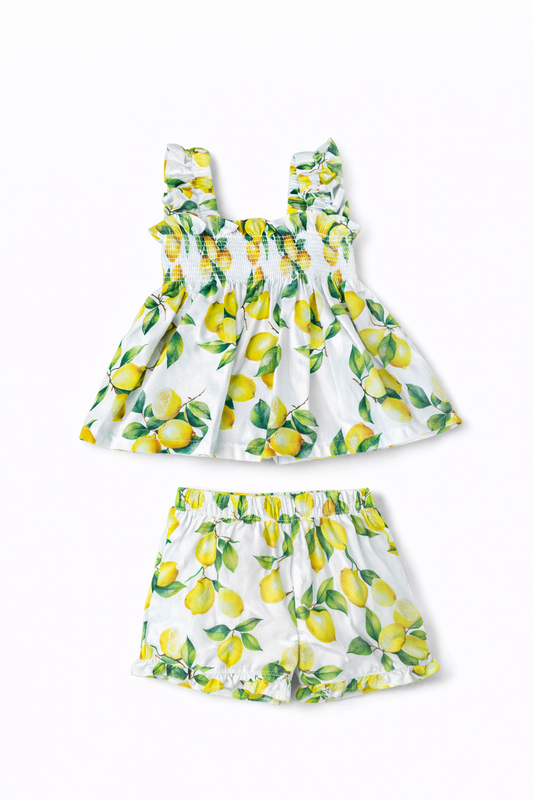 DEOLINDA GIRLS LEMON SHORTS SET