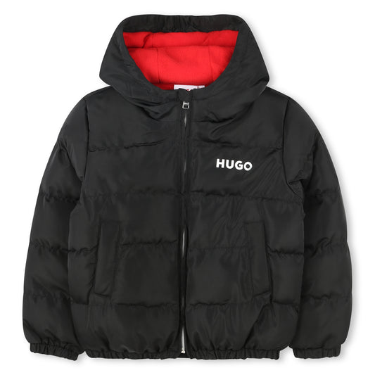 HUGO GIRLS BLACK PUFFER JACKET G00238