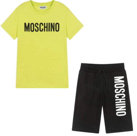 Moschino Lime Green & Black Short set.