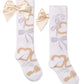 A DEE ALESSANDRA BOW PRINT KNEE HIGH SOCKS W262914