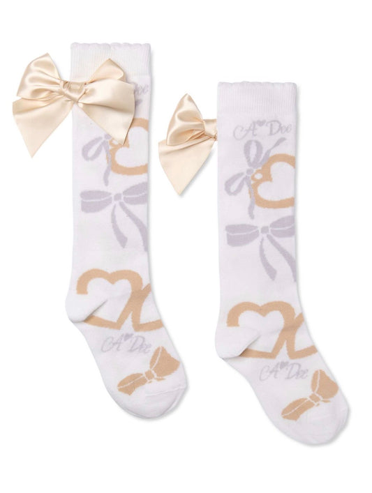 A DEE ALESSANDRA BOW PRINT KNEE HIGH SOCKS W262914