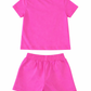 MOSCHINO GIRLS PINK T SHIRT/SHORTS SET HUM05O/HDQ025