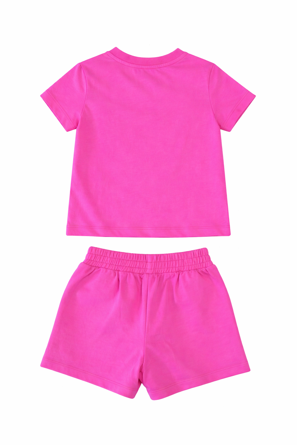 MOSCHINO GIRLS PINK T SHIRT/SHORTS SET HUM05O/HDQ025