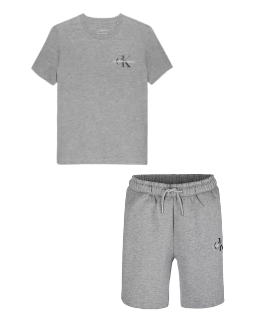 CALVIN KLEIN GREY T SHIRT/SHORTS SET GREY O678