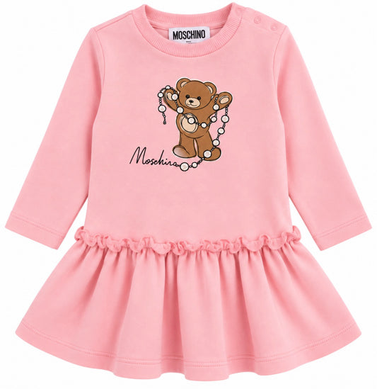 MOSCHINO BABY/TODDLER PINK DRESS MDV0DS