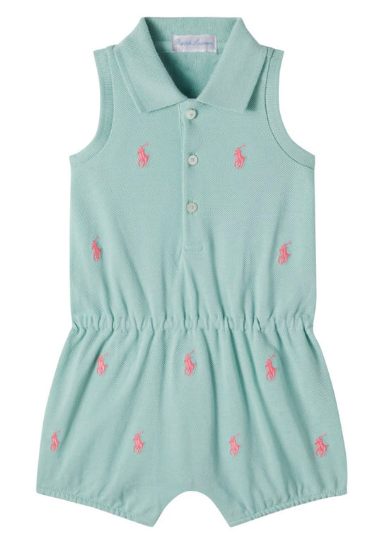 RALPH LAUREN BABY/TODDLER GIRL MINT GREEN PLAYSUIT 12843001