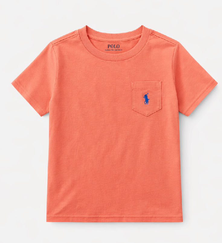 RALPH LAUREN PEACH TEEN POCKET T SHIRT 70333500