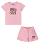 MOSCHINO PINK SHORTS/T SHIRT SET HDM06K-HDQ01M
