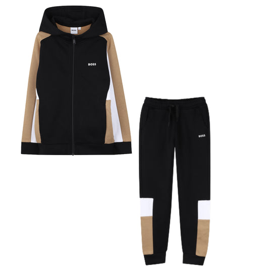 BOSS BOYS BLACK TRACKSUIT J52322/J52290