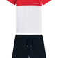 TOMMY HILFIGER RED/WHITE COLOUR BLOCK SHORTS SET 9620
