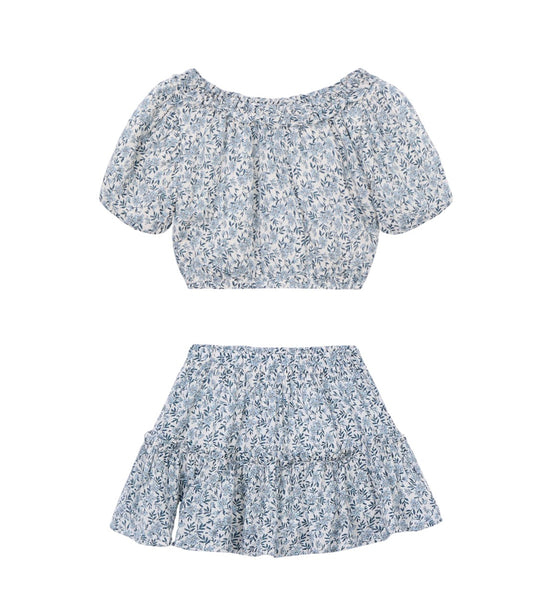 MAYORAL BLUE DOBBY SKIRT SET 3.026/3.903