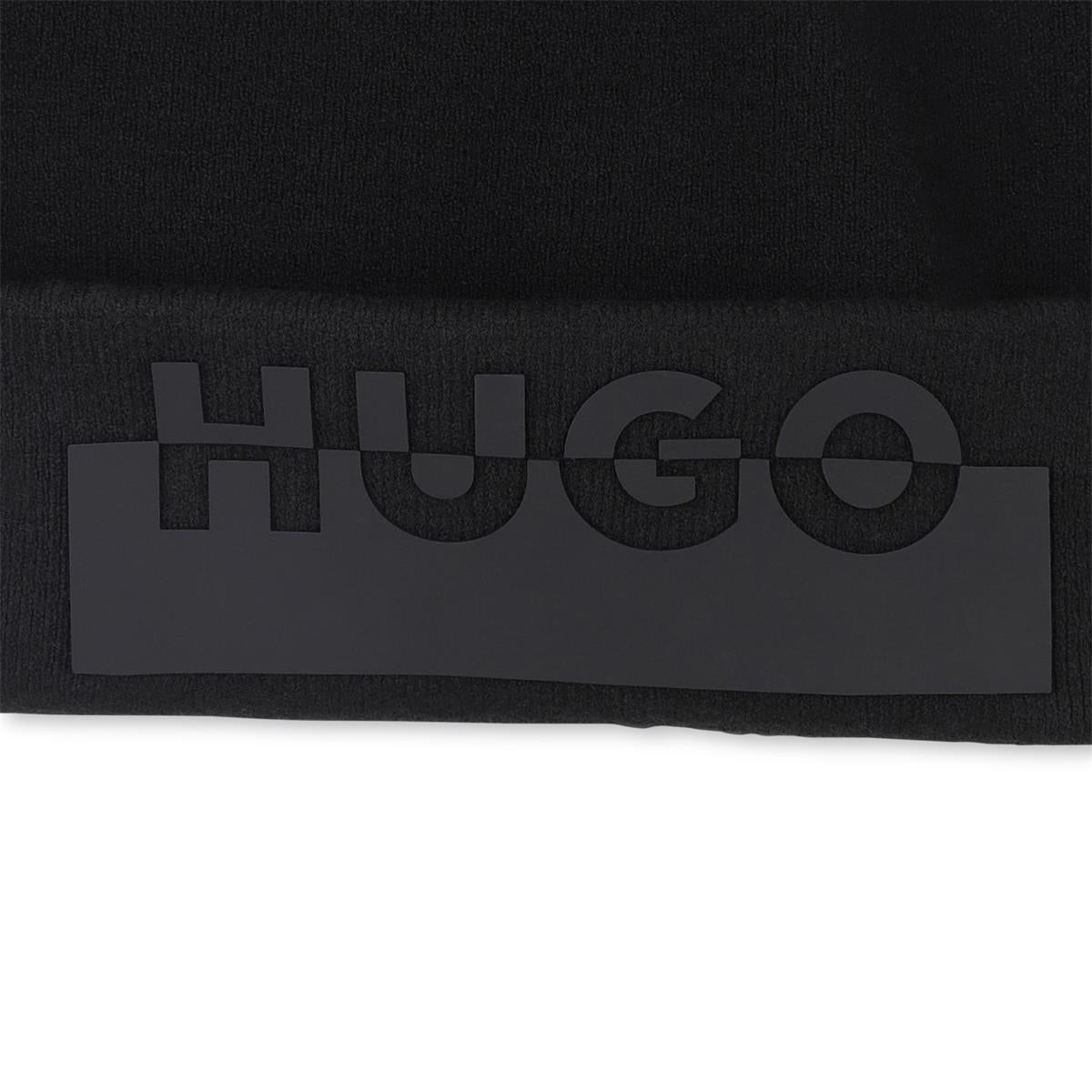 HUGO BLACK PULL ON HAT/BEANIE G00547