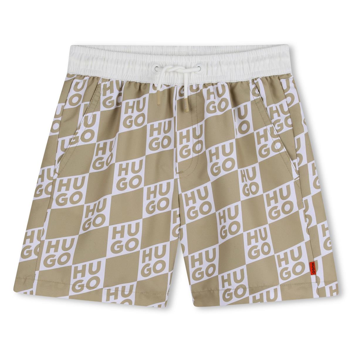 HUGO BOYS BEIGE SWIM SHORTS G00979