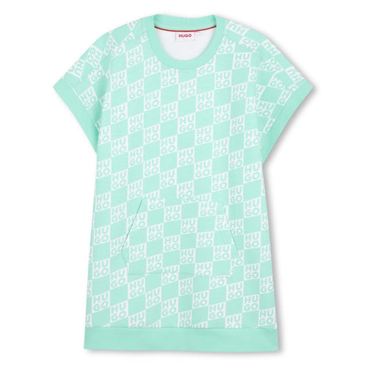 HUGO GIRLS GREEN DRESS G01027