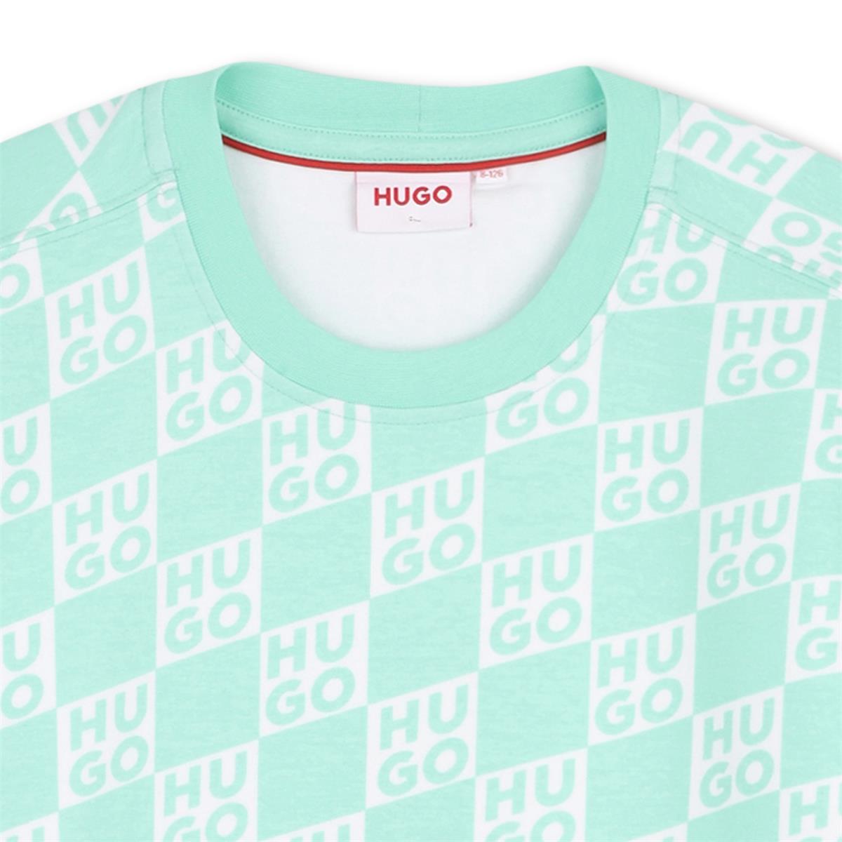 HUGO GIRLS GREEN DRESS G01027