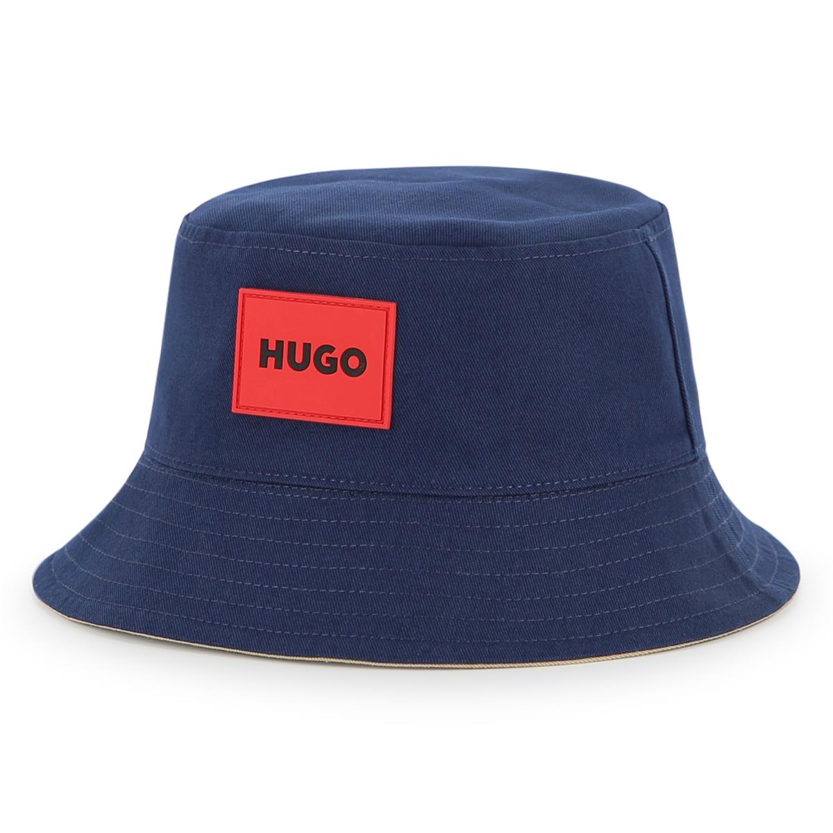 HUGO BOYS REVERSIBLE  NAVY&BEIGE BUCKET HAT G01166
