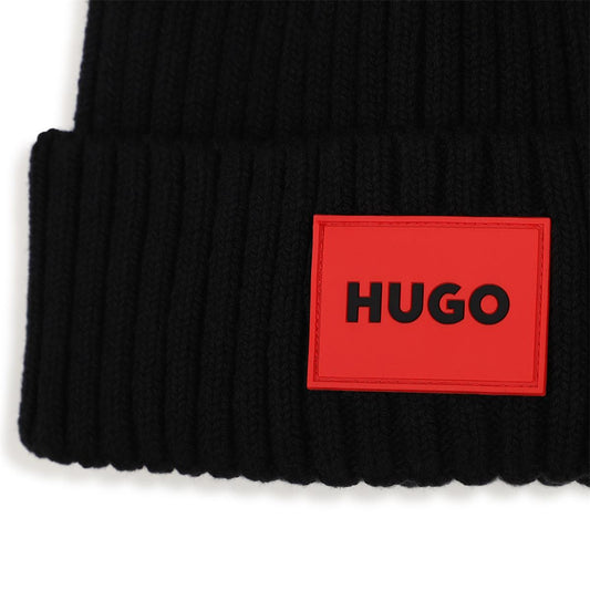 HUGO BOYS BLACK PULL ON HAT G01314