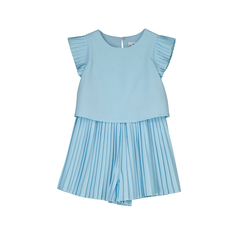 MAYORAL BLUE PLEATED PLAYSUIT 3871