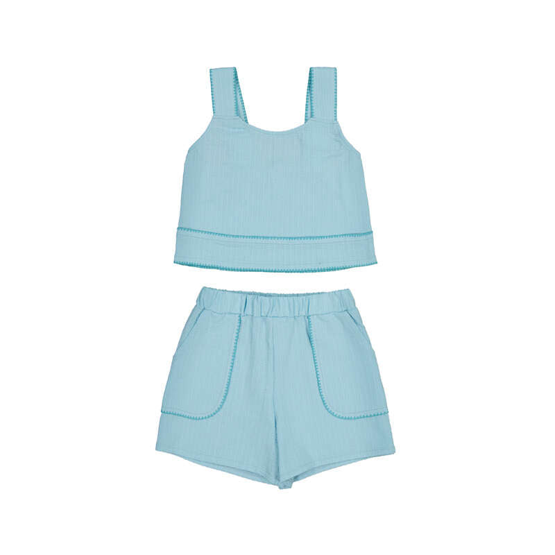 MAYORAL GIRL/TEEN AQUA SHELL SHORT SET 6.213